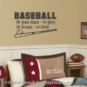 Sports Baseball Wall Decal Boys Room Decor Childrens Decor Vinyl Wall Art Vinyl Lettering 28x16 MED image 3