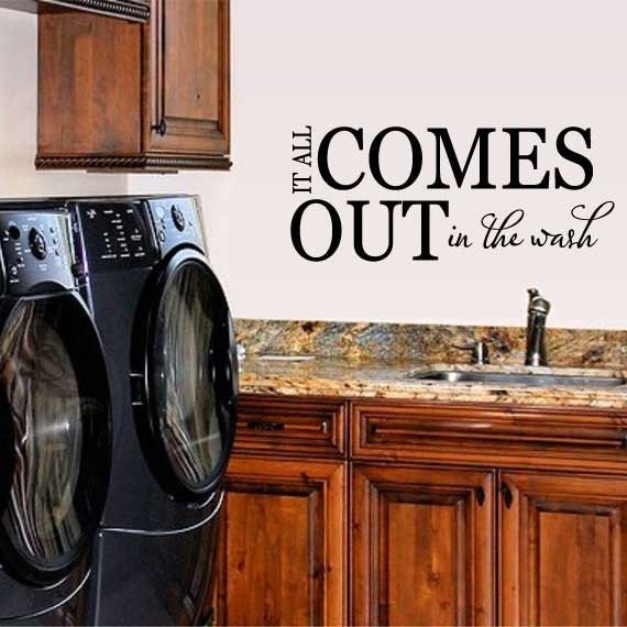 Laundry Room Vinyl Wall Decal It All Comes Out In The Wash | Etsy