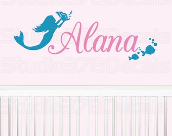 Personalized Mermaid Name Wall Decal | Girls Room Decor