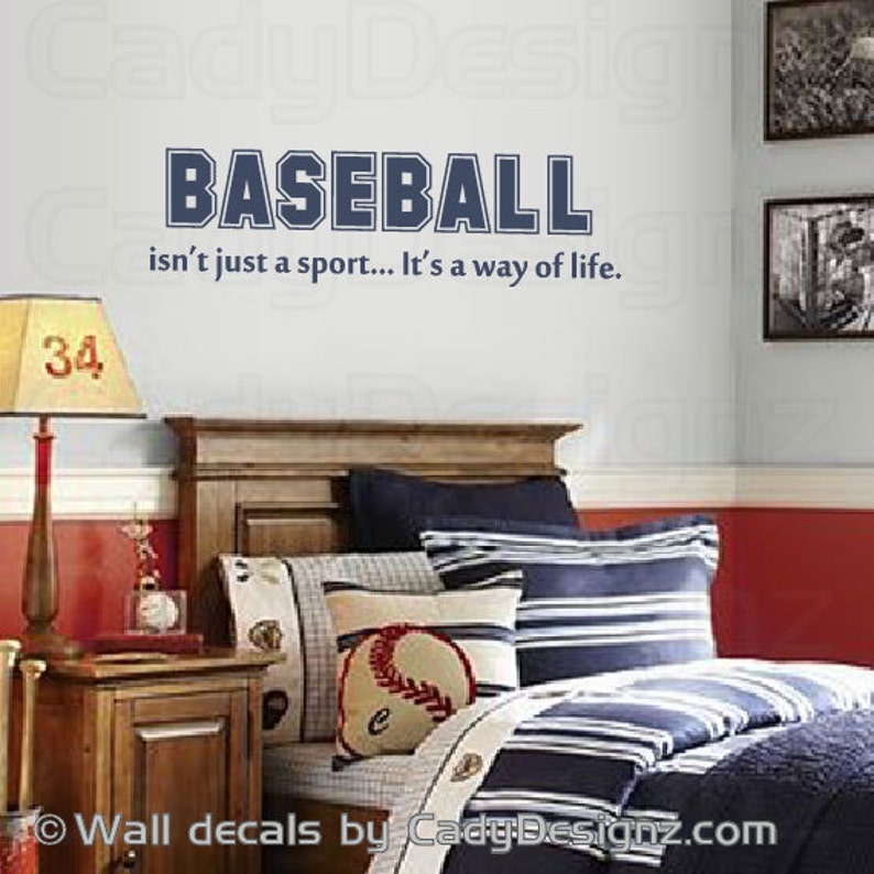 Baseball Vinyl Wall Decal Sports Room Decor Childrens Etsy