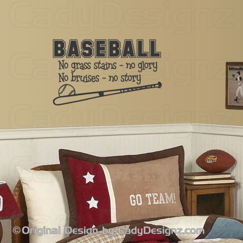 Baseball Vinyl Wall Decal Sports Wall Decals Childrens Etsy