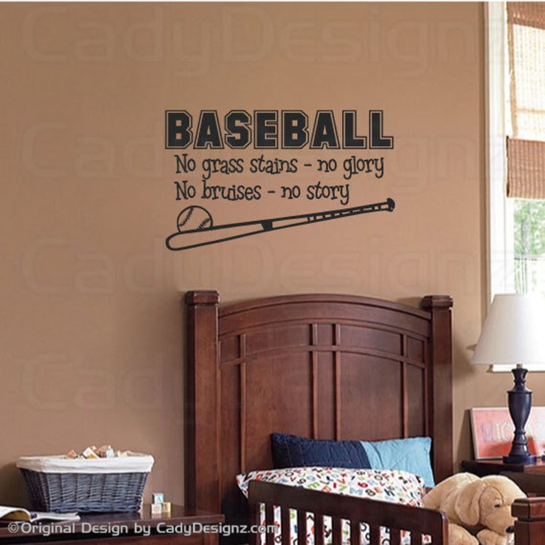 Baseball Vinyl Wall Decal Sports Wall Decals Childrens Etsy