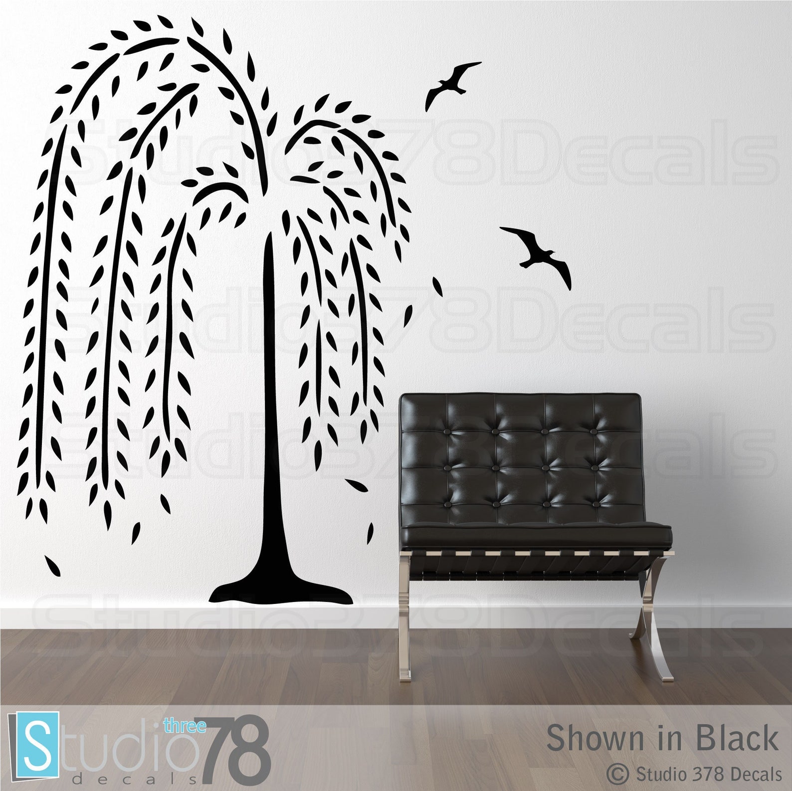Weeping Willow Tree Wall Decal Nursery Wall Decals Home Etsy