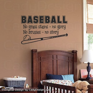 Sports Baseball Wall Decal Boys Room Decor Childrens Decor Vinyl Wall Art Vinyl Lettering 28x16 MED image 1