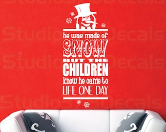 Frosty the Snowman Wall Decal, Christmas Subway Art (15x35)
