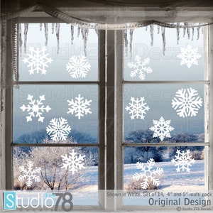 Winter Schneeflocken Fenster Aufkleber - Winter Urlaub Dekor - Schneeflocke Vinyl Wandtattoos - Weihnachten Urlaub Dekorationen - 14ct Variety Pack
