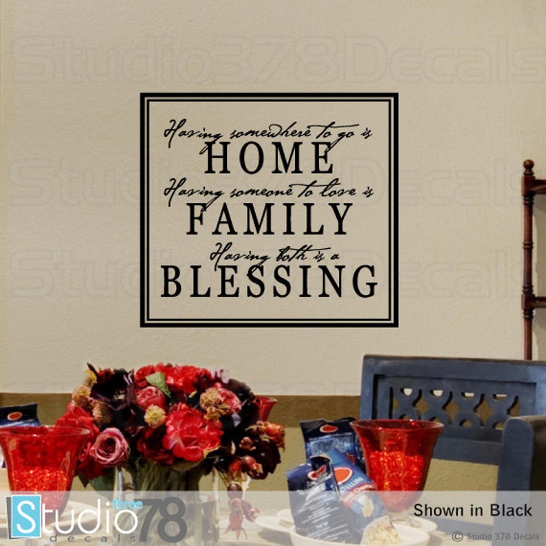 Home Family Blessing Vinyl Wall Decal Wall Art Quote Etsy