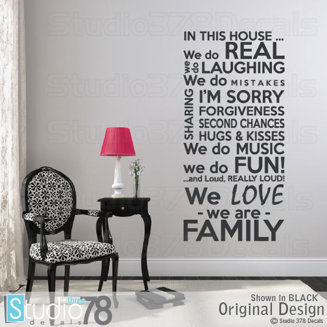 Family Rules Vinyl Wall Decal House Rules in This House We Do Subway