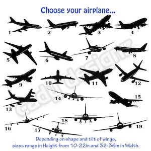 Airplane Vinyl Wall Decals - Airplanes Nursery Decor Stickers - Airplane Wall Decals - Aviation Decor - Pick Your Style - Choice of 20
