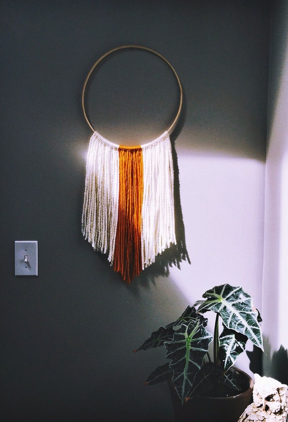 Items similar to Hoop wool yarn wall hanging on Etsy