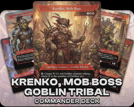mtg krenko mob boss commander deck EDH | Goblin Tribal Deck His ability exponentially creates more and more Goblins than your opponents can deal with Magic The Gathering Commander Deck