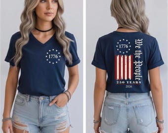 250 United States Vneck Shirt, We The People Shirt, 1776-2026 V-Neck  WPS076