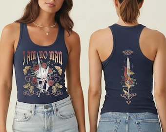 I Am No Man Racerback and Vneck Shirt, , Reading Fandom Tank Top WPS044