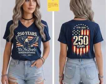 250th Anniversary of The United States Vneck Shirt, Independence Day Racerback, 1776-2026  WPS073