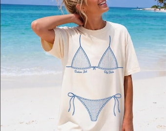 Bikini Comfort Colors Shirt, Custom Bachelorette Party Tee,  Girls Weekend Beach Gift, WPS129