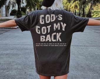 God's Got My Back Comfort Colors Shirt, Trendy Christian Merch Jesus Shirt, WPS024