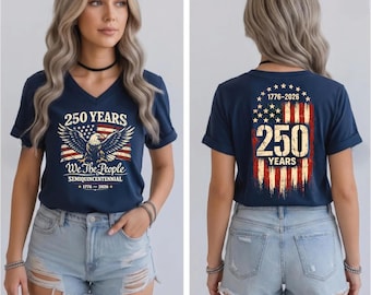 250th Anniversary of The United States Vneck Shirt, Independence Day Racerback, 1776-2026  WPS073