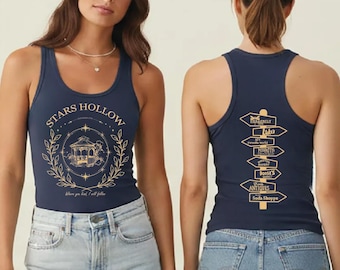 Stars Hollow Racerback and Vneck Shirt, Book Lover Gift Tank Top WPS040