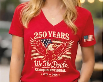 America 250th Anniversary Racerback and Vneck, USA Freedom V Neck WPS034