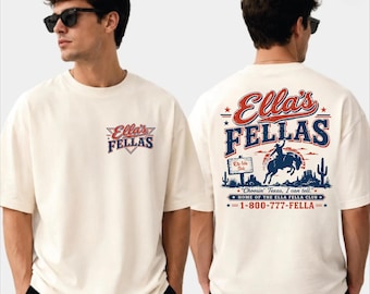 Ellas Fellas Club Comfort Colors Shirts, Vintage Western Concert Graphic Tee, Ella Fella Cowboy Shirt, WPS134