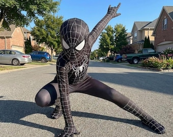 Disfraz de araña para niños pequeños, traje de superhéroe, mono de cosplay para Halloween, regalo de cumpleaños para niños.