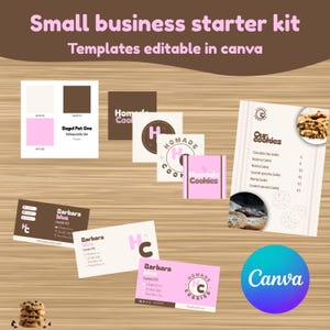 Cookie Business Starter Kit Canva Logo Business Card Pricing List Home Baker Brand Instant Download