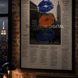 New York Knicks Newspaper Print, Madison Square Garden Art (Digital Download)