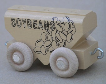 Wooden toy train Soybean Car
