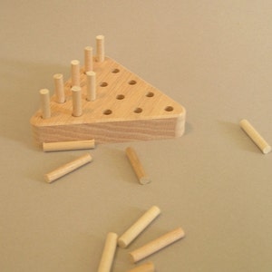 Wooden Pegboard Game. Cracker Barrel Game. A wooden toy. A natural wood toy. image 4