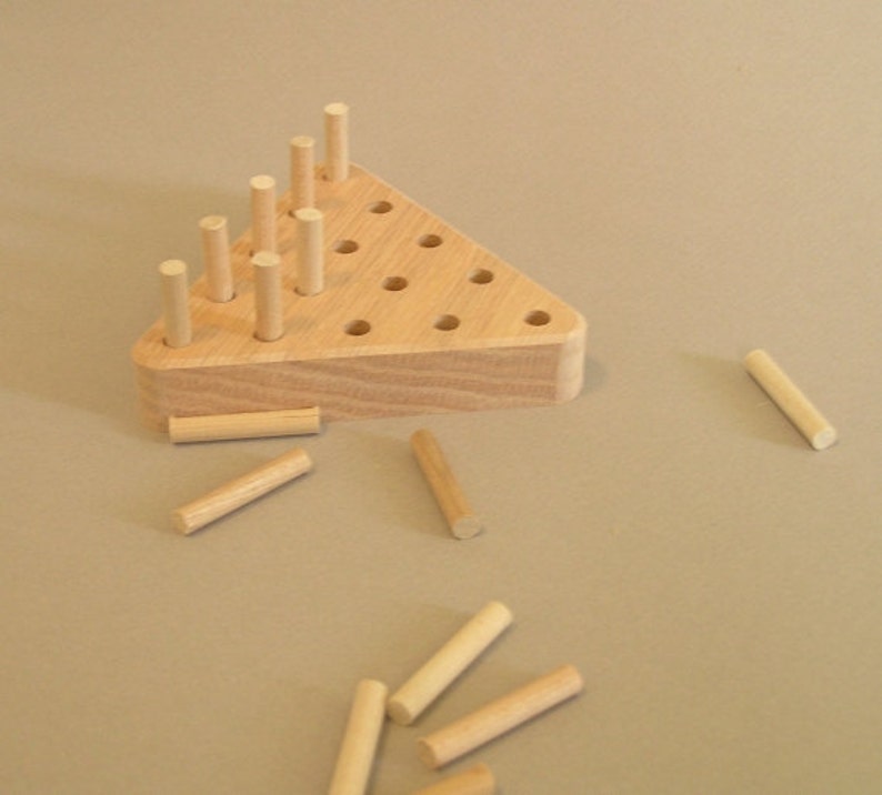 Wooden Pegboard Game. Cracker Barrel Game. A wooden toy. A natural wood toy. image 4