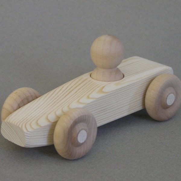 Large Wooden Race Car.  A handmade toy.  A natural wood toy.