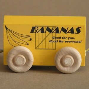 Wooden Toy Train Banana Car image 3