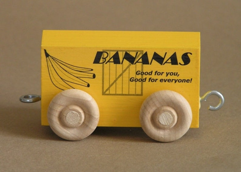 Wooden Toy Train Banana Car image 3