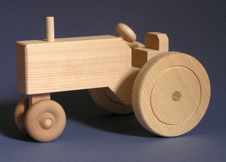 Large Wooden Toy Tractor Etsy