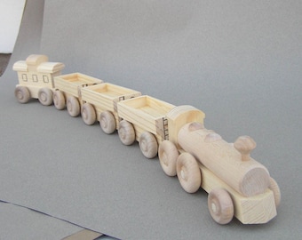 Wooden Toy Train.  The "No Paint" Special No. 2. A handmade toy.  A natural wood toy.