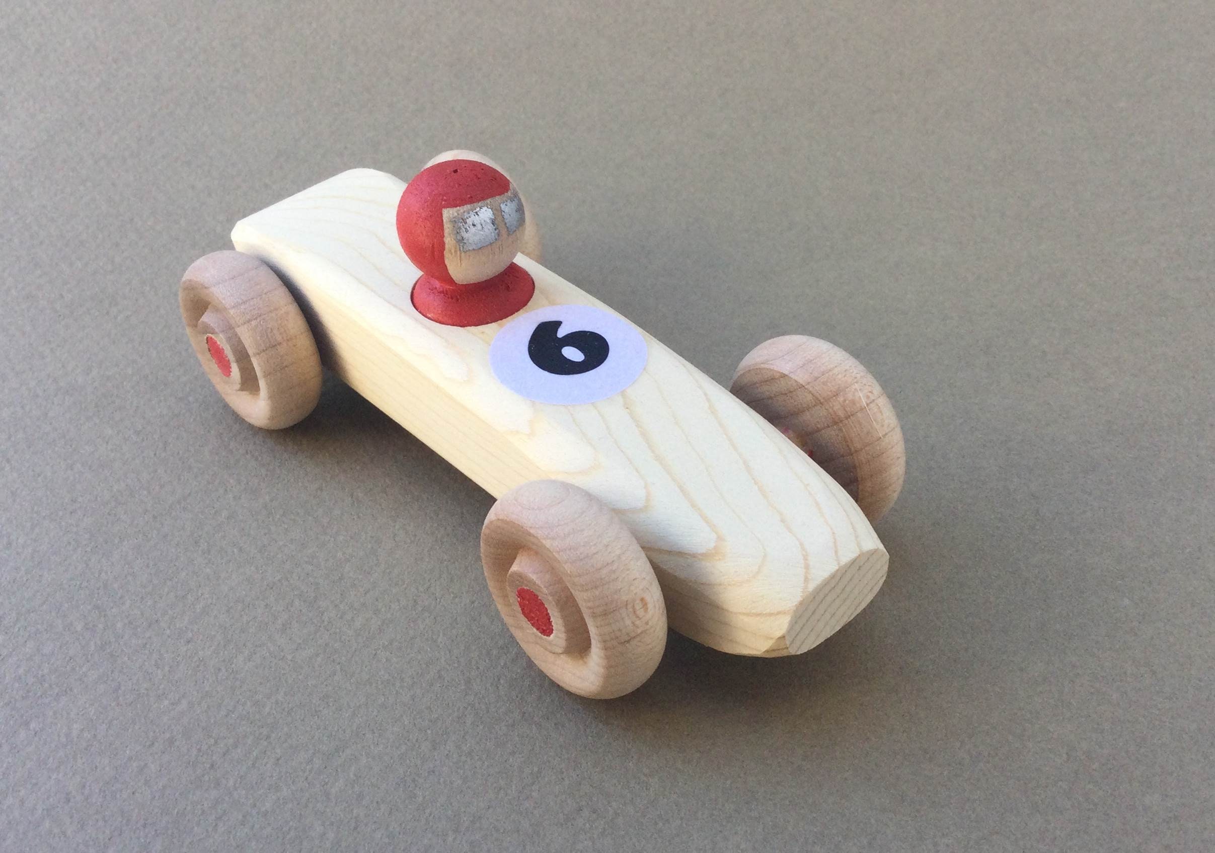 Red RAINBOW RACER, #6. Wooden Toy Race Car. - Etsy