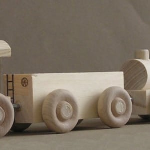 Wooden Toy Train. The No Paint Special. A handmade toy. A natural wood toy. image 5