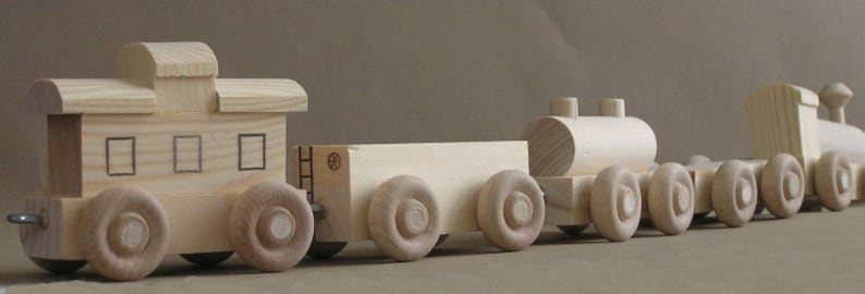 Wooden Toy Train. The No Paint Special. A handmade toy. A natural wood toy. image 5