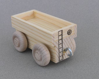 Wooden Toy Train Wide-body Gondola Car