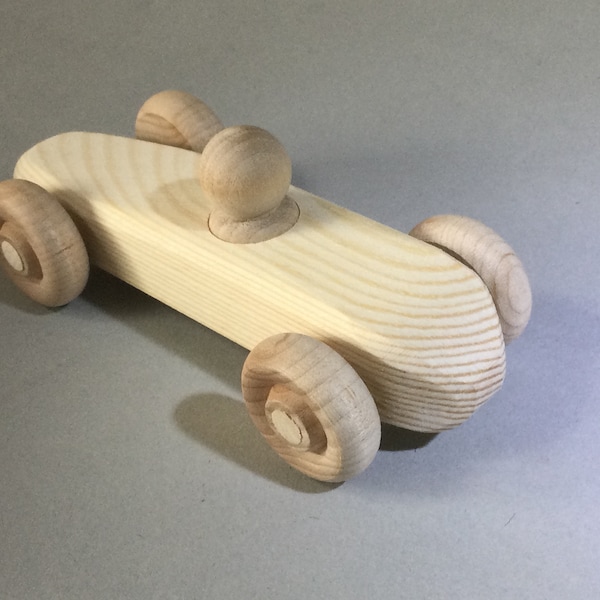 Unfinished Wooden Race Car