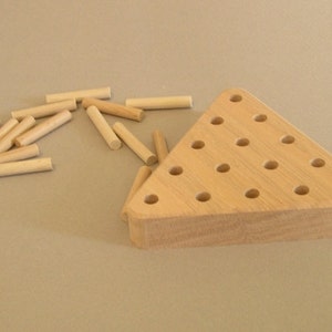 Wooden Pegboard Game. Cracker Barrel Game. A wooden toy. A natural wood toy. image 3