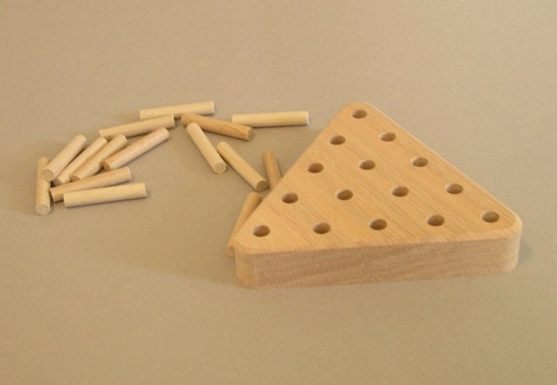 Wooden Pegboard Game. Cracker Barrel Game. A wooden toy. A natural wood toy. image 3