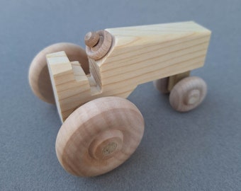 Wooden Toy Tractor.  Handmade.  Natural wood.