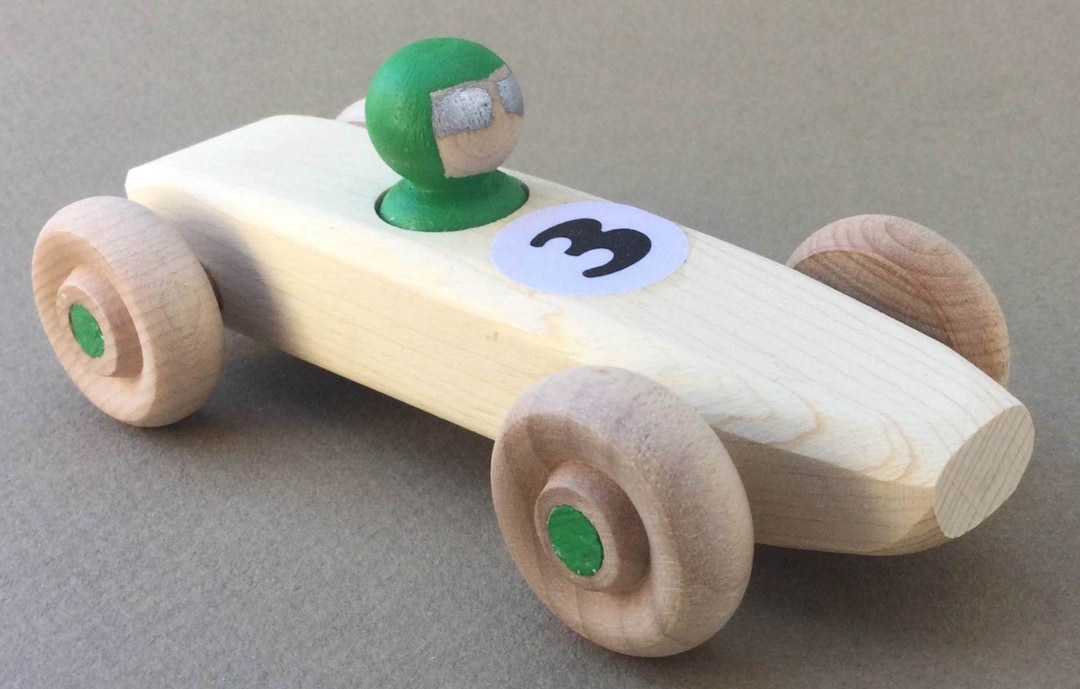 Green RAINBOW RACER, #3. Wooden Toy Race Car. - Etsy