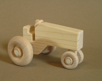 Wooden Toy Tractor.  A handmade toy.  A natural wood toy.