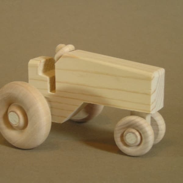 Wooden Toy Tractor.  A handmade toy.  A natural wood toy.