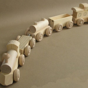 Wooden Toy Train.  The "No Paint" Special. A handmade toy.  A natural wood toy.