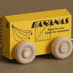 Wooden Toy Train Banana Car image 4