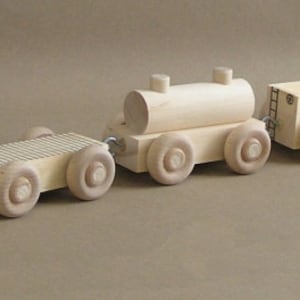 Wooden Toy Train. The No Paint Special. A handmade toy. A natural wood toy. image 3