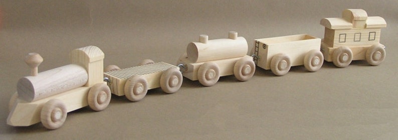 Wooden Toy Train. The No Paint Special. A handmade toy. A natural wood toy. image 3